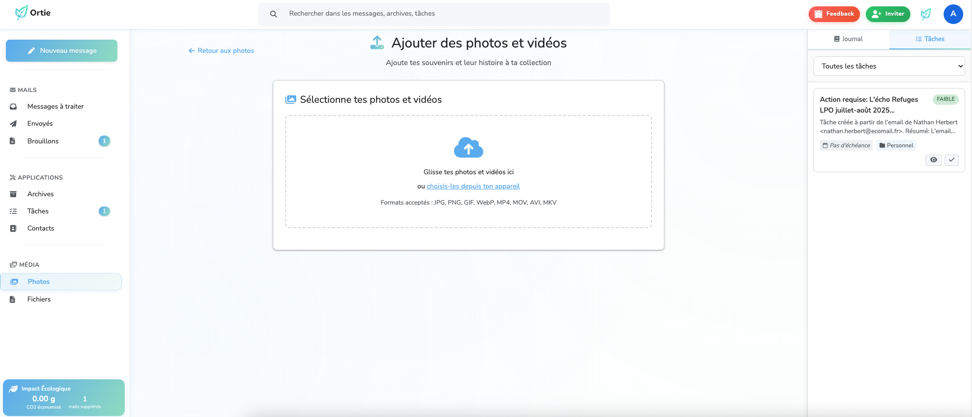 Envoi de photos