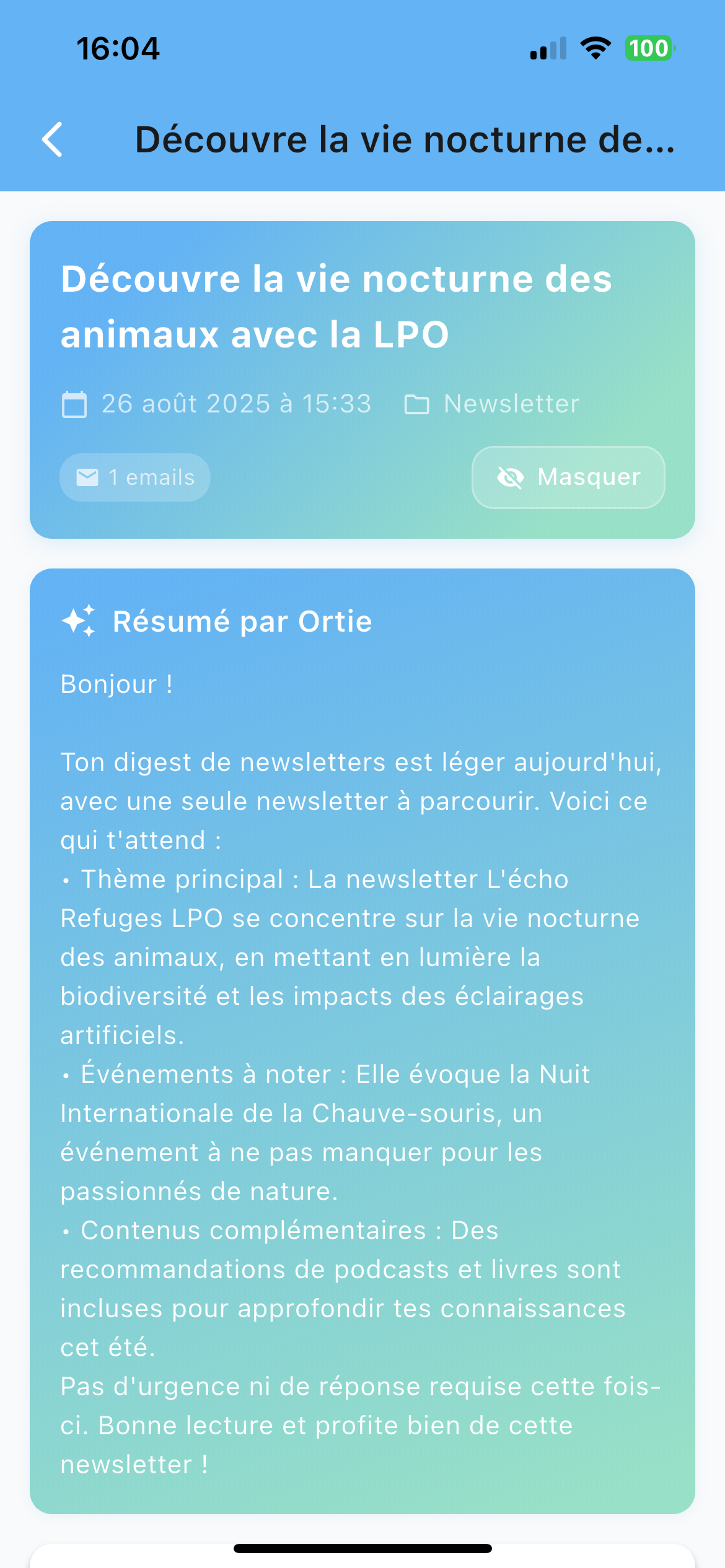 Digest newsletter mobile