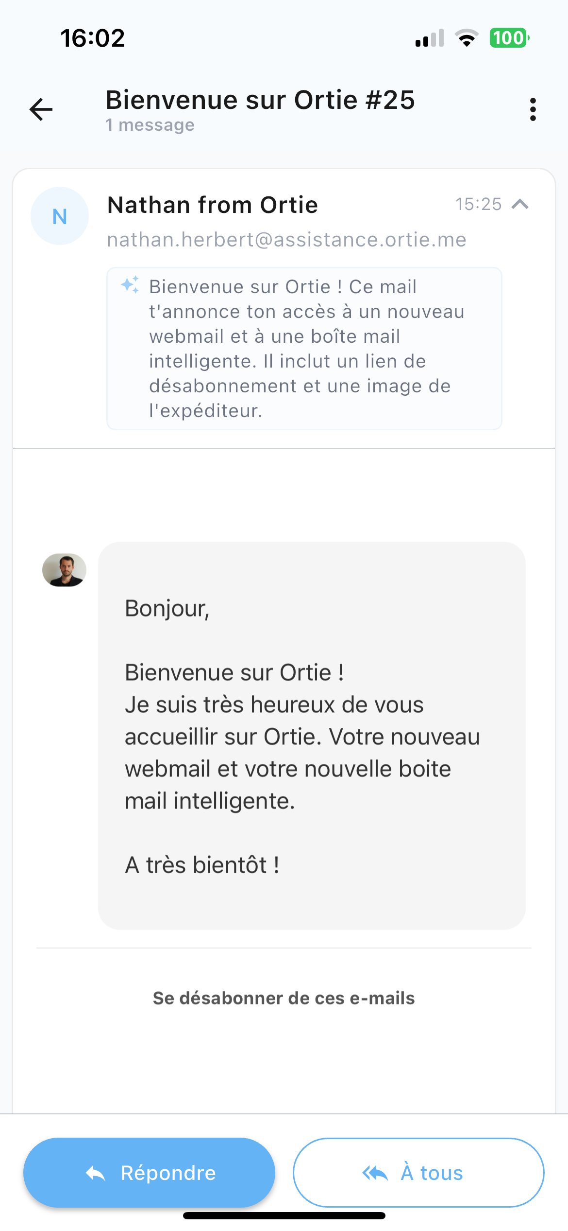 Lecture d'email mobile