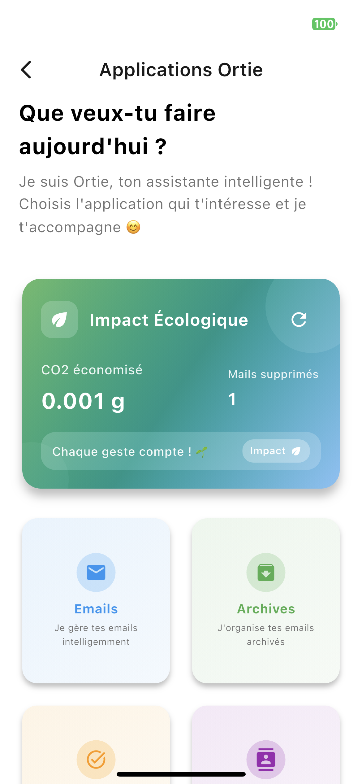 Liste des emails mobile