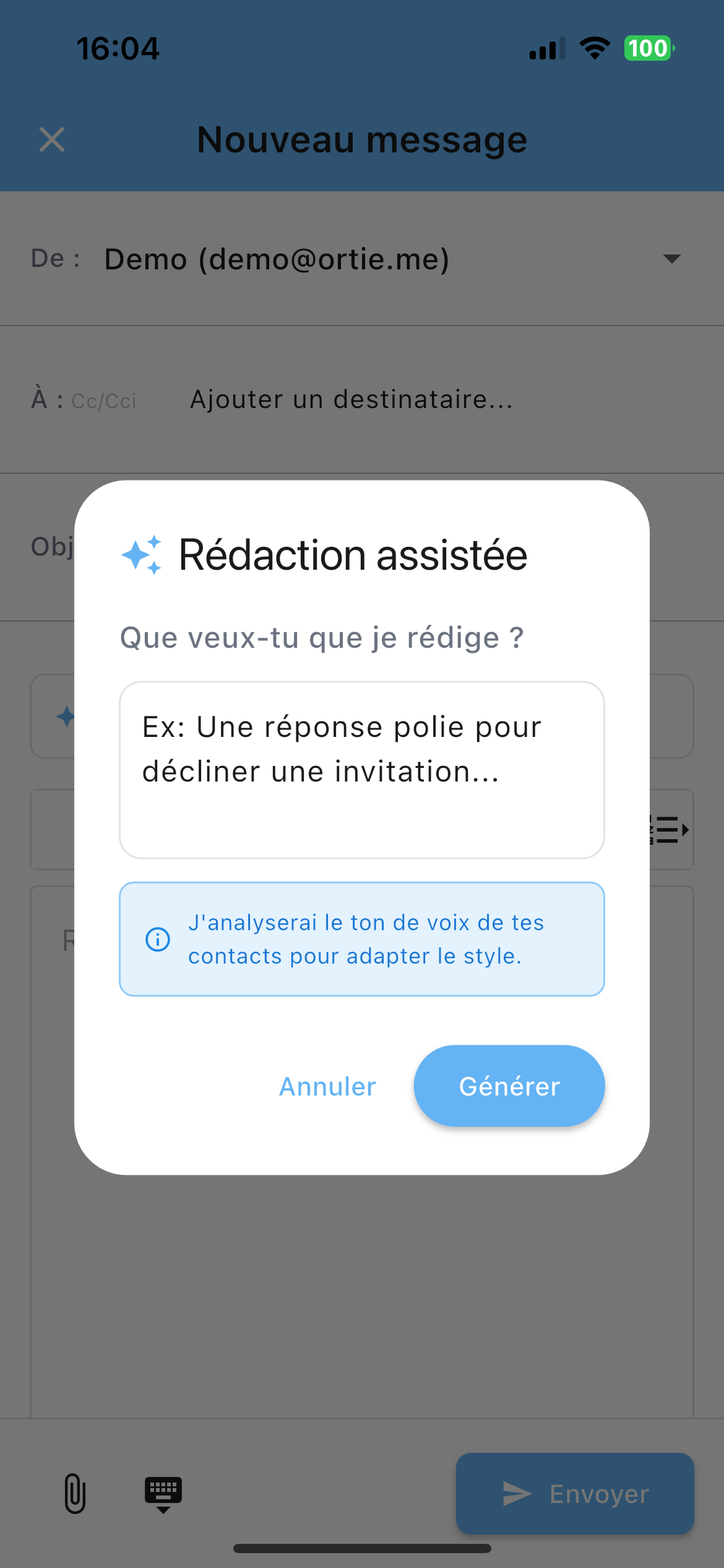 Rédaction assistée mobile